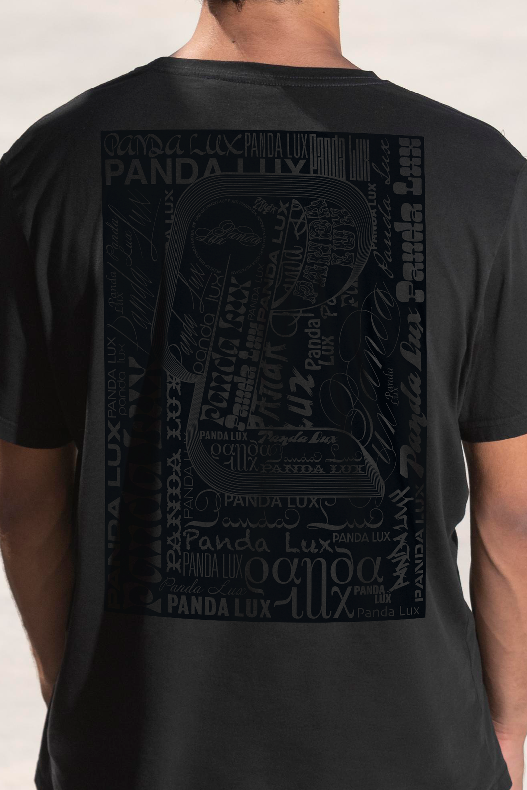 T-Shirt Panda Lux (Schwarz auf Schwarz)